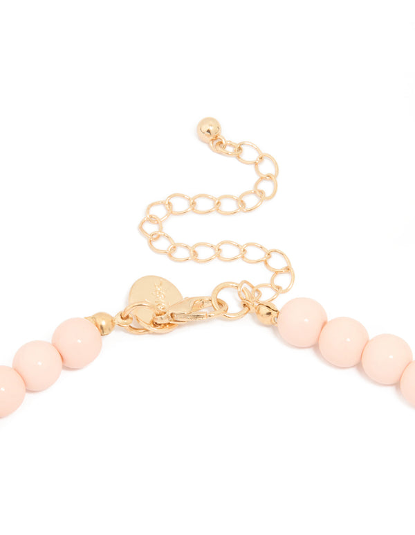 Gold Acrylic Multi Beaded Necklace