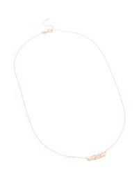 Rose Gold Plated Sterling Silver Cubic Zirconia Baguette Bar Necklace - link has visual effect only