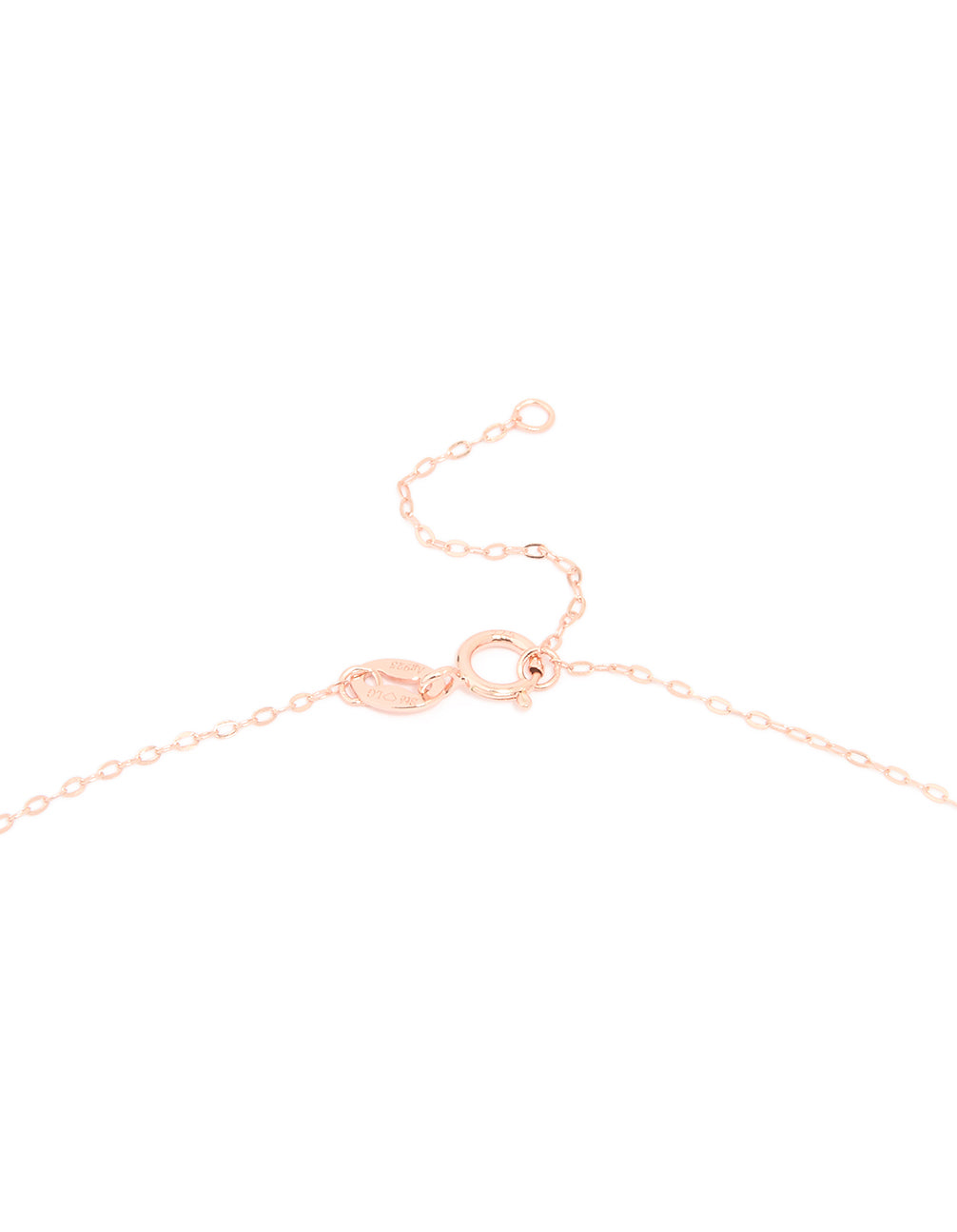 Rose Gold Plated Sterling Silver Cubic Zirconia Baguette Bar Necklace