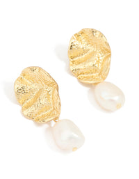 Gold Plated Freshwater Pearl Stud Earrings - link has visual effect only