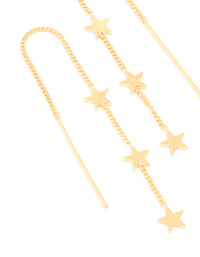 Gold Plated Triple Star Thread Through Earrings - link has visual effect only