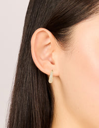 Gold Plated Cubic Zirconia Pavé Oval Hoop Earrings - link has visual effect only
