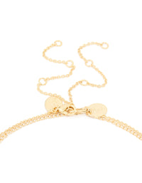 Gold Plated Pearl Charm & Molten Layered Necklace - link has visual effect only