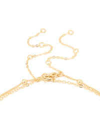 Gold Plated Freshwater Pearl & Ball Layered Necklace - link has visual effect only