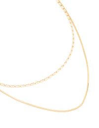 Gold Plated Cubic Zirconia Dainty Baguette Layered Necklace - link has visual effect only