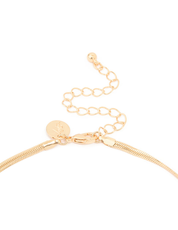 Gold Plated Green Cubic Zirconia Baguette Pendant Necklace