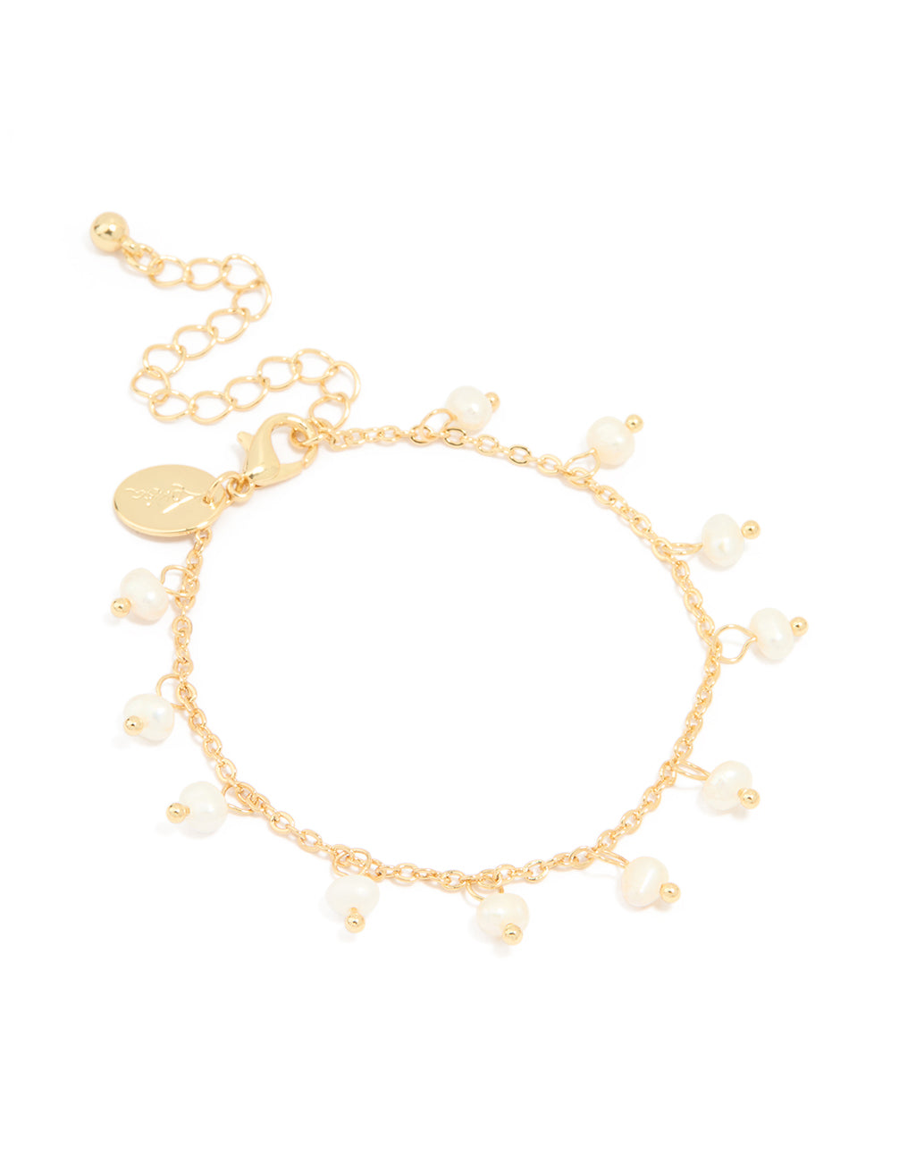 Gold Plated Pearl Droplet Bracelet