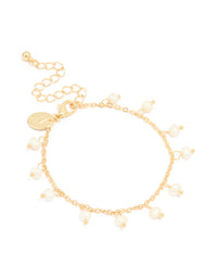 Gold Plated Pearl Droplet Bracelet - link has visual effect only