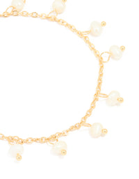 Gold Plated Pearl Droplet Bracelet - link has visual effect only