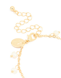 Gold Plated Pearl Droplet Bracelet - link has visual effect only