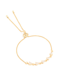 Gold Plated Cubic Zirconia Teardrop Toggle Bracelet - link has visual effect only