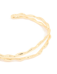 Gold Plated Double Molten Wrist Cuff - link has visual effect only
