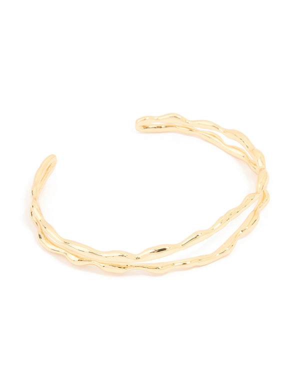 Gold Plated Double Molten Wrist Cuff