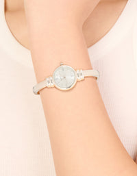 Silver Round Watch Bangle - link has visual effect only