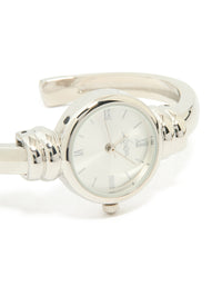 Silver Round Watch Bangle - link has visual effect only