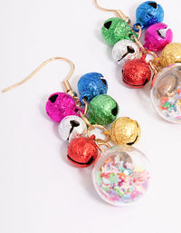 Gold Mulitcoloured Bells & Shaker Drop Earrings - link has visual effect only