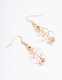 Gold Spiral Festive Tree Earrings - link has visual effect only