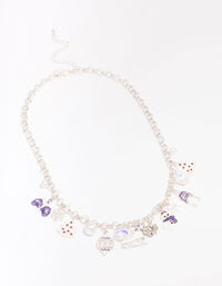 Silver Ice Skate & Purple Winter Mittens Charm Bracelet - link has visual effect only
