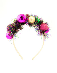 Multicoloured Tinsel & Multicoloured Baubles Headband - link has visual effect only