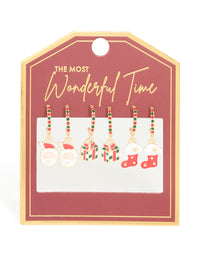 Gold Santa & Present Studs 3-Pack - link has visual effect only