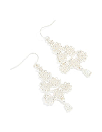 Silver Diamante Snowflake Drop Earrings - link has visual effect only