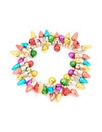 Multicoloured Mixed Metal Festive Lights Stretch Bracelet - link has visual effect only