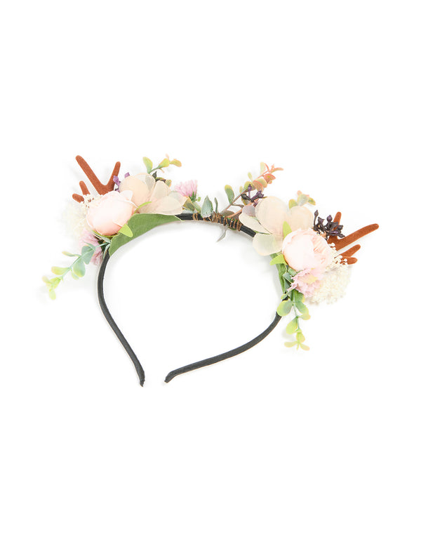 Fabric Floral Woodland Reindeer Headband