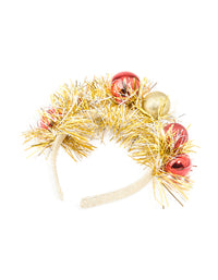 Red & Gold Bauble Tinsel Headband - link has visual effect only