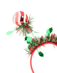 Red Fabric & Tinsel Bauble Headband - link has visual effect only
