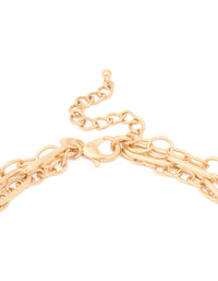 Mixed Metal Heart Charm Layered Necklace - link has visual effect only