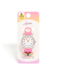 Kids Pink Butterfly & Daisy Watch - link has visual effect only