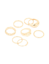 Gold Bubble & Chain Rings 8-Pack - link has visual effect only