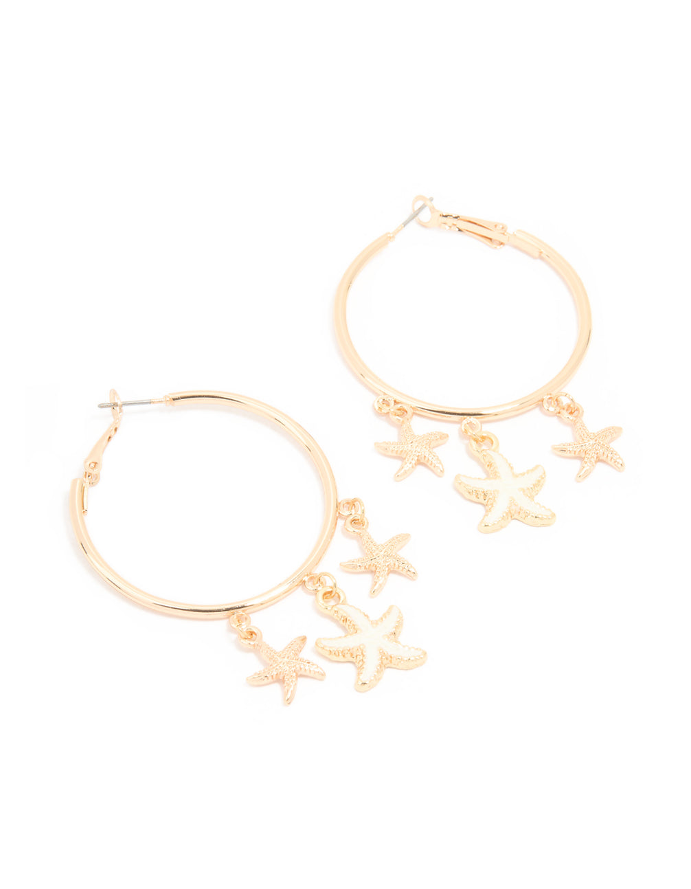 Gold Starfish Hoop Earrings