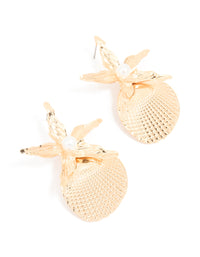 Gold Starfish & Shell Drop Earrings - link has visual effect only