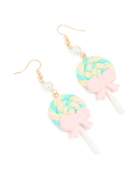 Gold Pearl Lollipop Drop Earrings - link has visual effect only