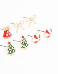 Kids Lolly & Bells Stud Earrings 6-Pack - link has visual effect only