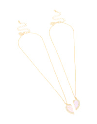 Kids Gold Pastel Heart BFF Necklaces 2-Pack - link has visual effect only