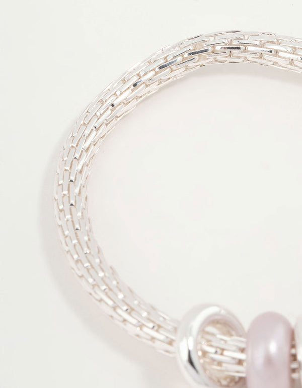 Kids Bead & Diamante Snowflake Bracelet & Ring Set