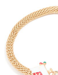 Kids Gold Santa Charm Bracelet & Ring - link has visual effect only