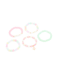 Kids Beaded Merry & Festive Tree Stretch Bracelets 5-Pack - link has visual effect only