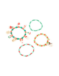 Kids Santa Beaded Stretch Bracelets 4-Pack - link has visual effect only
