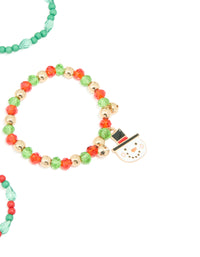 Kids Santa Beaded Stretch Bracelets 4-Pack - link has visual effect only