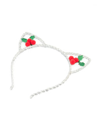 Kids Silver Tinsel Holly Reindeer Headband - link has visual effect only
