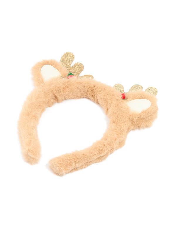 Kids Fluffy Reindeer Antler Headband