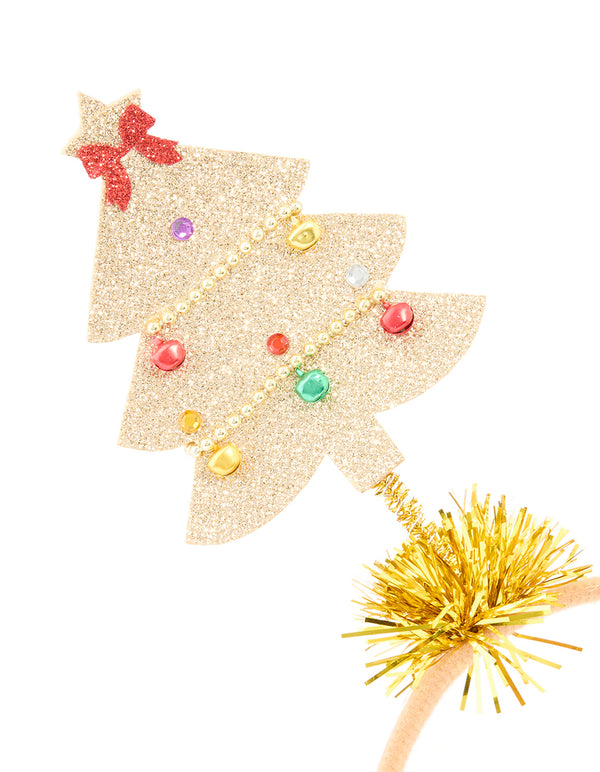 Kids Tinsel & Fabric Festive Tree Headband