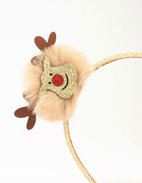 Kids Fabric Reindeer Pom Pom Headband - link has visual effect only
