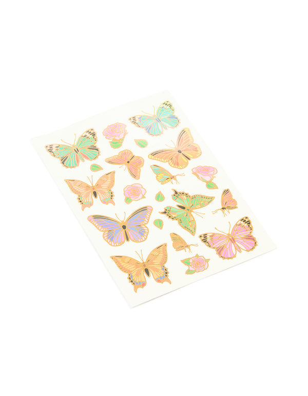 Kids Pastel Butterfly & Flower Temporary Tattoo Set
