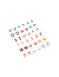 Kids Xmas Stick On Earrings Set - link has visual effect only