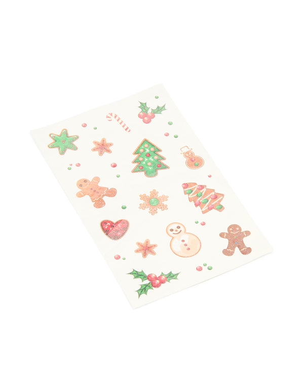 Kids Santa & Gingerbread Man Temporary Tattoo Pack