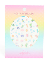 Kids Pastel Fish & Mermaid Nail Art - link has visual effect only